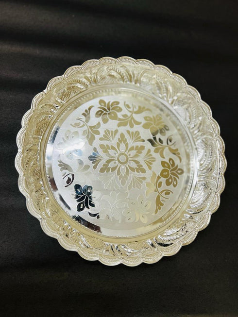 Pure Silver Floral Design Plate 420g